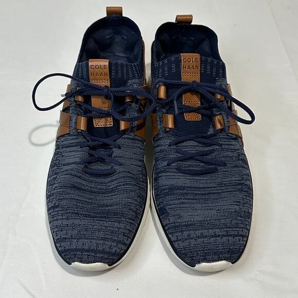 Cole Haan Mens Grandmotion Stitchlite Woven Navy Leather Sneaker Shoes - Size 11 - Picture 2 of 11